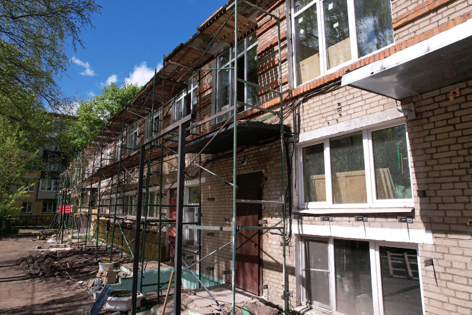 видео с коптера, детский сад при лицее 5 в Королеве, ремонт детского сада в королеве ,