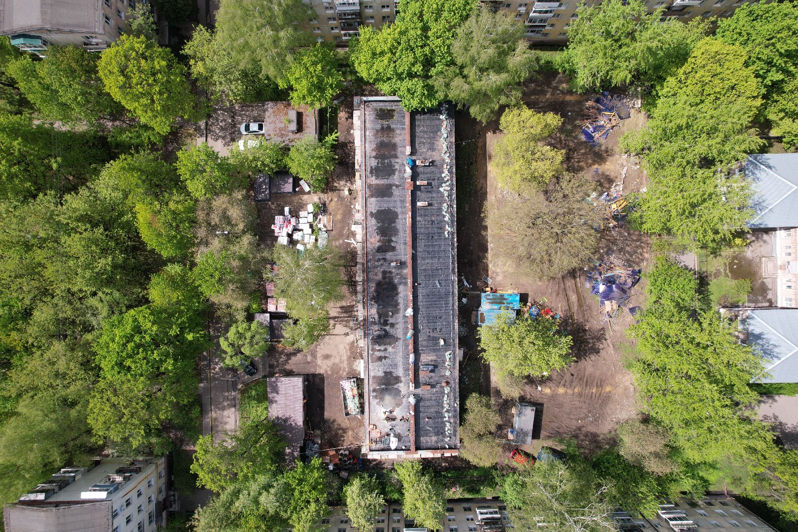 видео с коптера, детский сад при лицее 5 в Королеве, ремонт детского сада в королеве ,