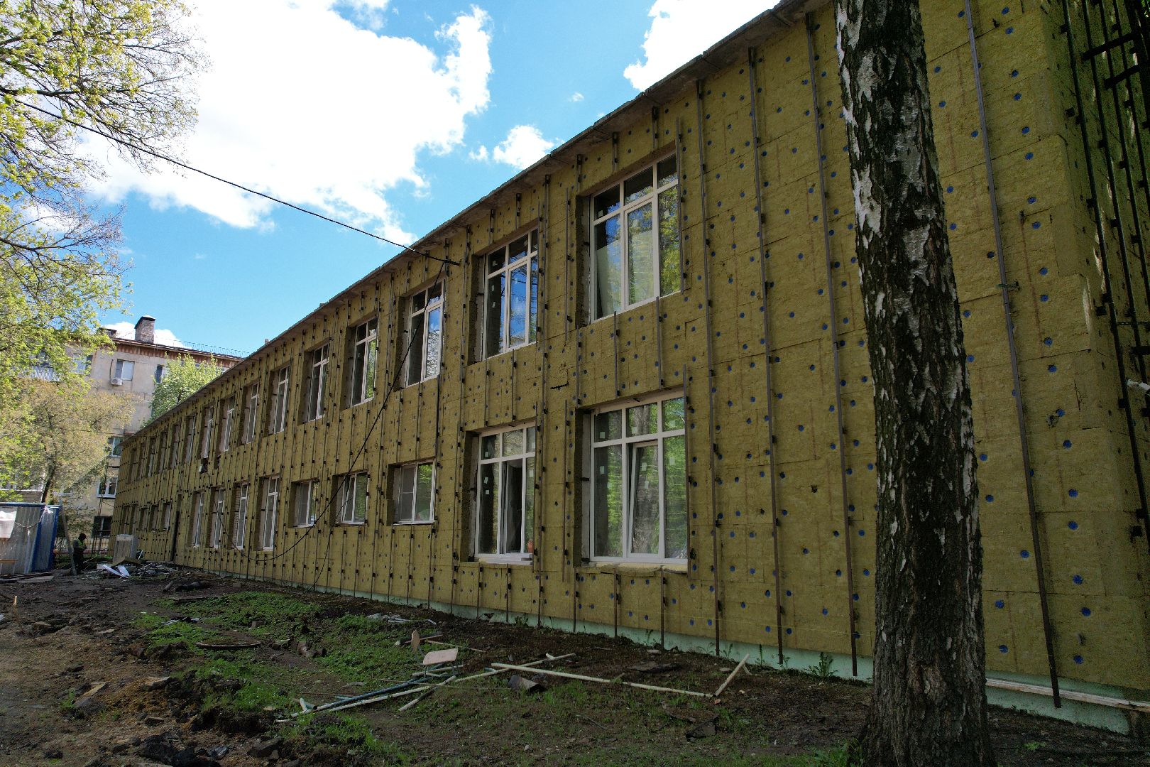 видео с коптера, детский сад при лицее 5 в Королеве, ремонт детского сада в королеве ,