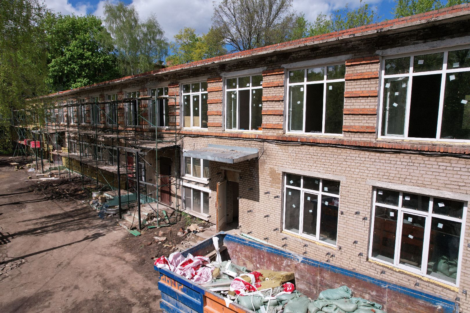 видео с коптера, детский сад при лицее 5 в Королеве, ремонт детского сада в королеве ,