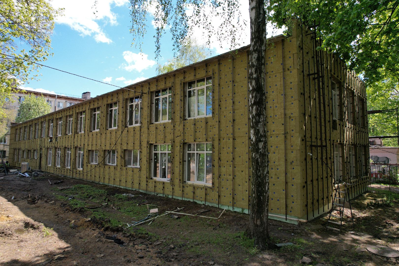 видео с коптера, детский сад при лицее 5 в Королеве, ремонт детского сада в королеве ,