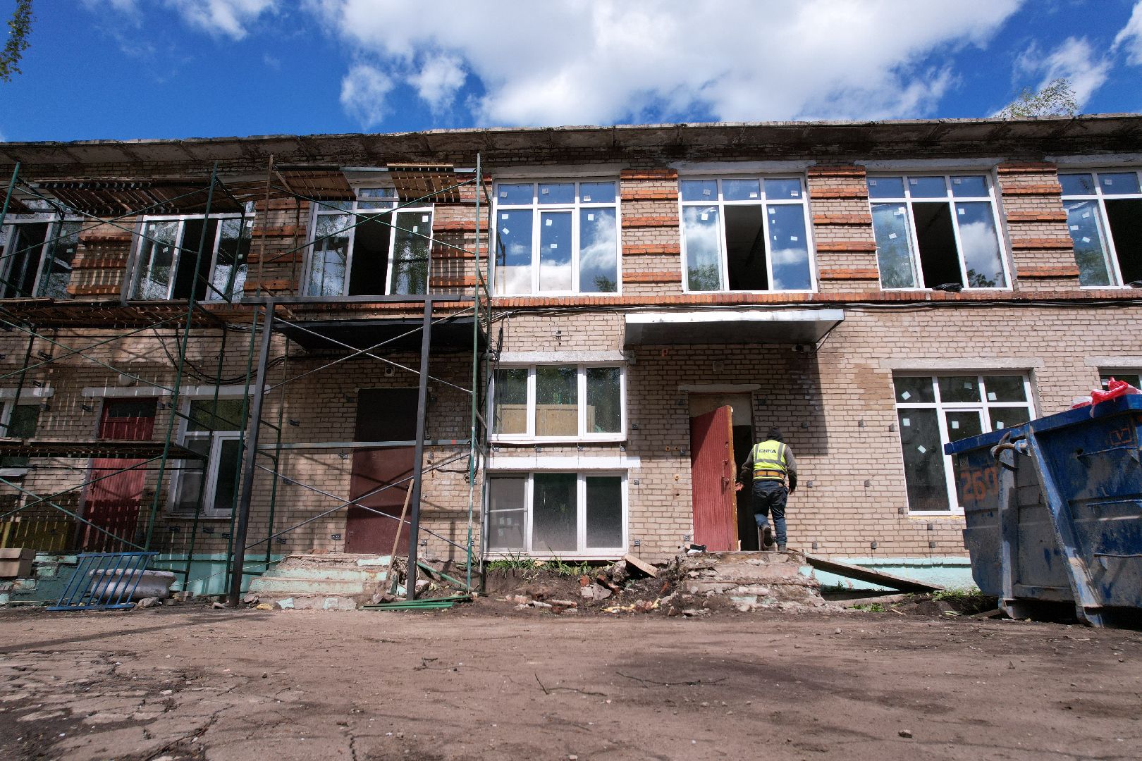 видео с коптера, детский сад при лицее 5 в Королеве, ремонт детского сада в королеве ,