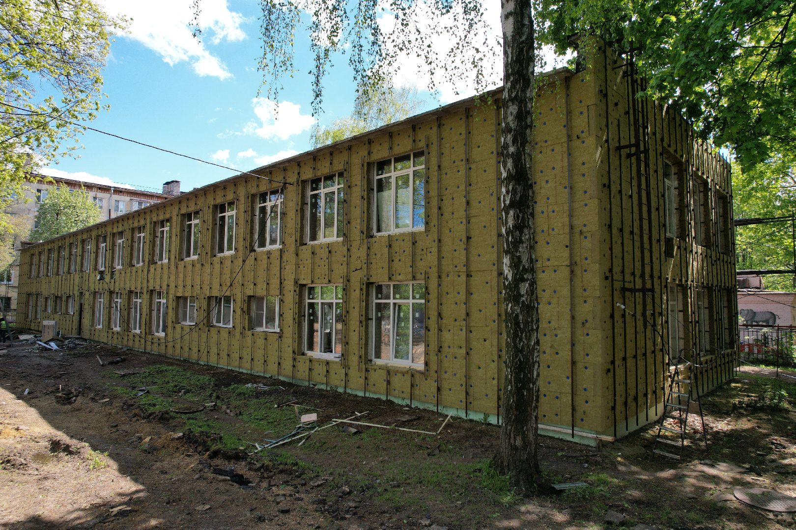 видео с коптера, детский сад при лицее 5 в Королеве, ремонт детского сада в королеве ,