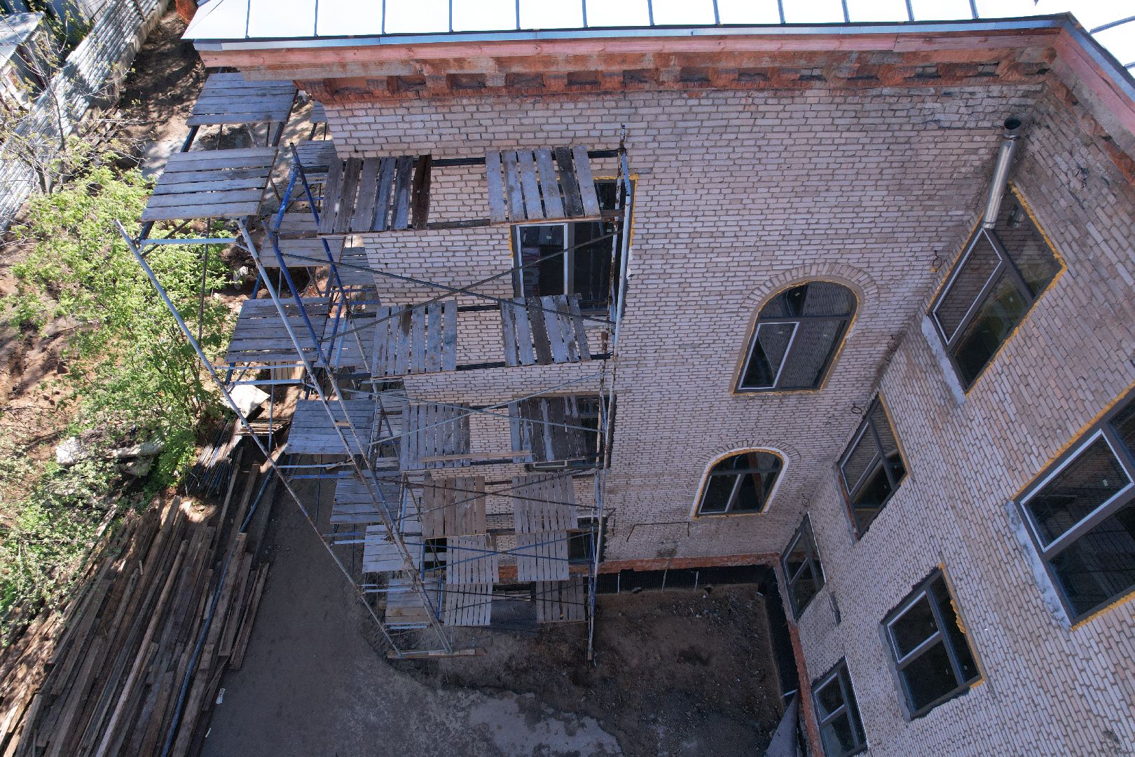 Поликлиника 1 в Королеве , видео с коптера, капремонт поликлиники королев,