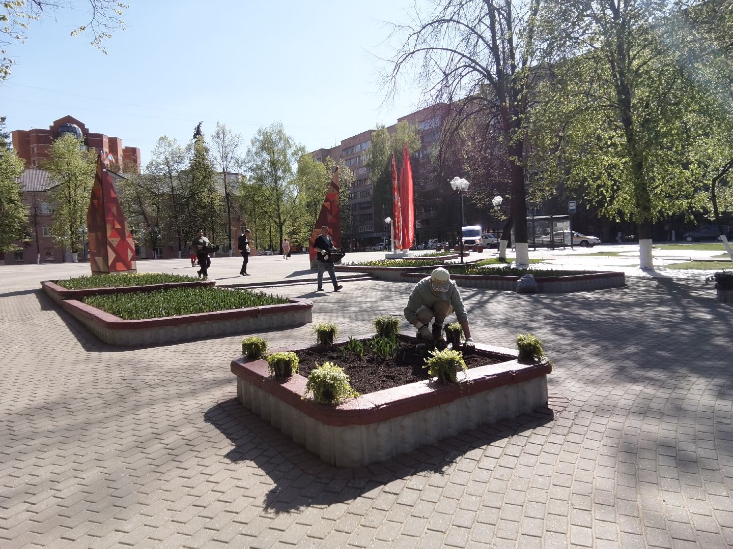 Балашиха, сквер имени Ленина, Благоустройство Балашиха, тюльпаны, День Победы, клумбы, Балашиха-1, Железнодорожный