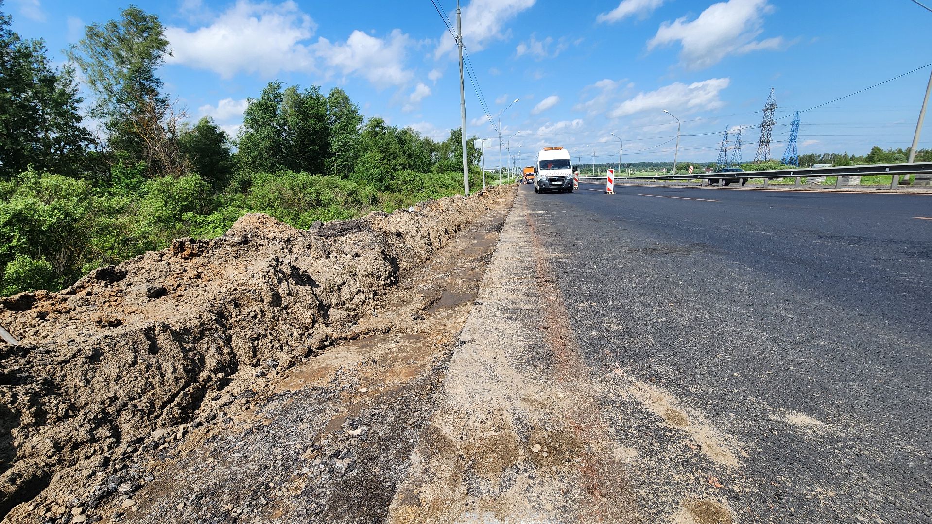 солнечногорск, м-10, ленинградское шоссе, ремонт дороги, ливневая система,