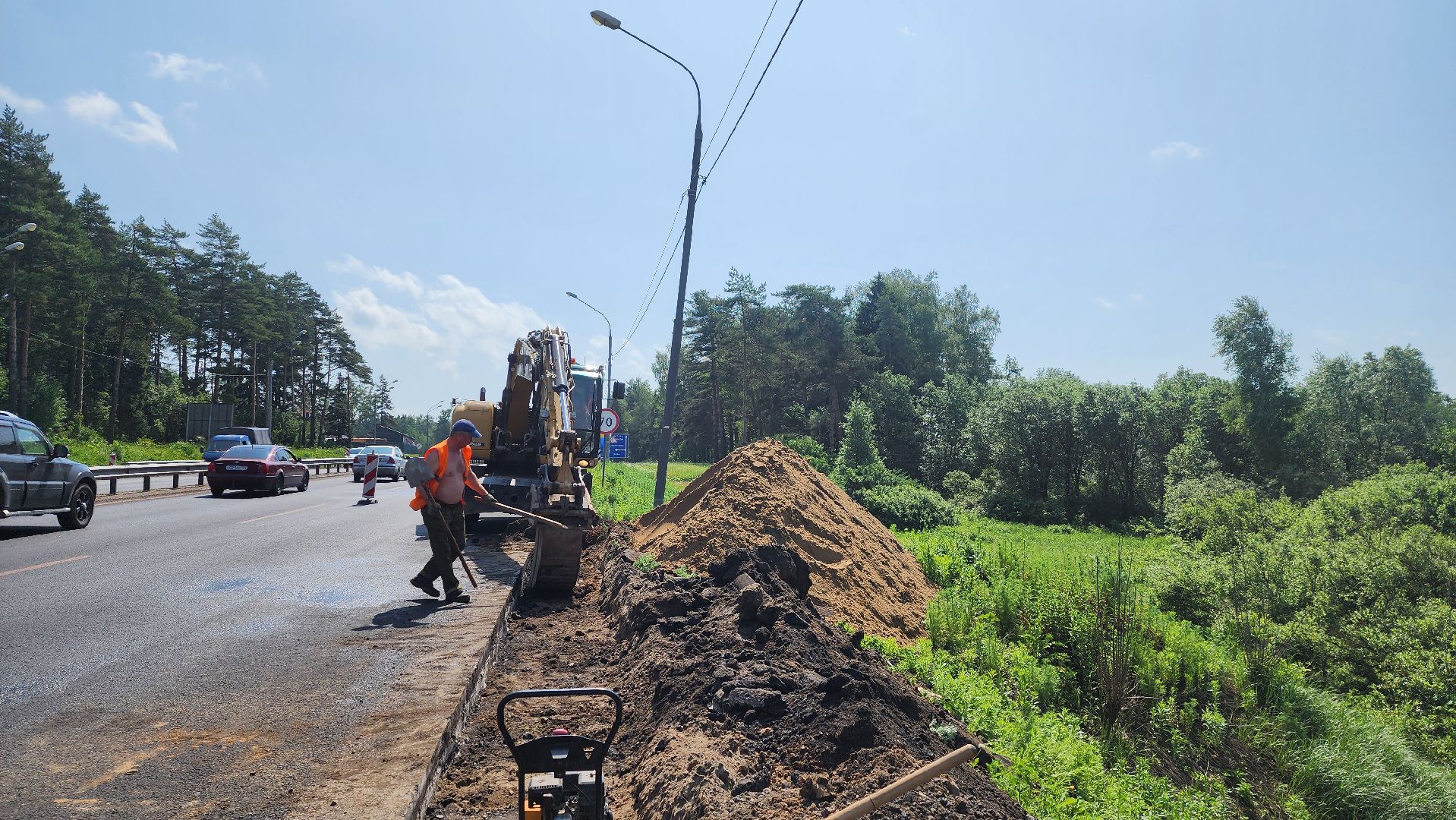 солнечногорск, м-10, ленинградское шоссе, ремонт дороги, ливневая система,