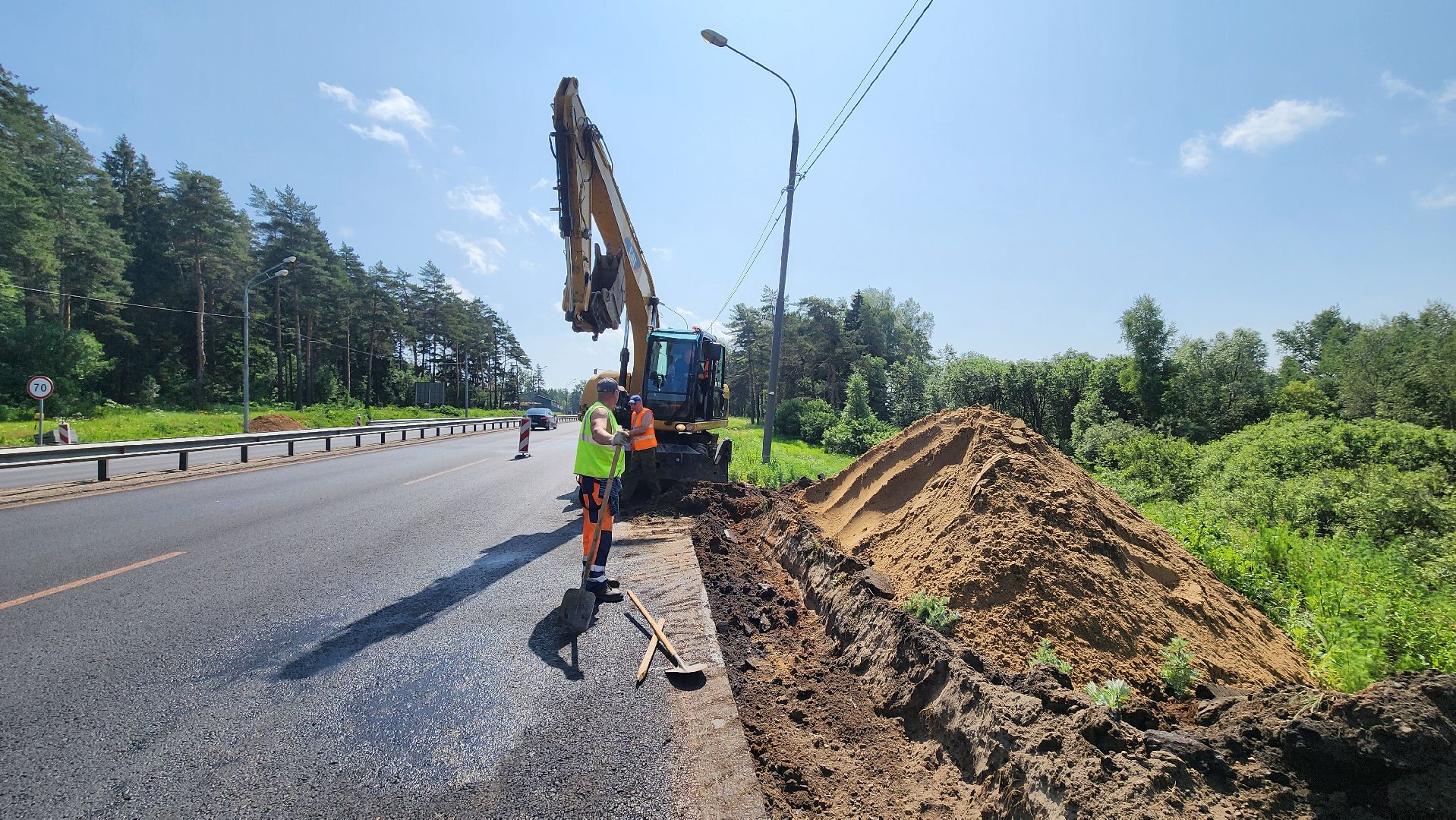 солнечногорск, м-10, ленинградское шоссе, ремонт дороги, ливневая система,