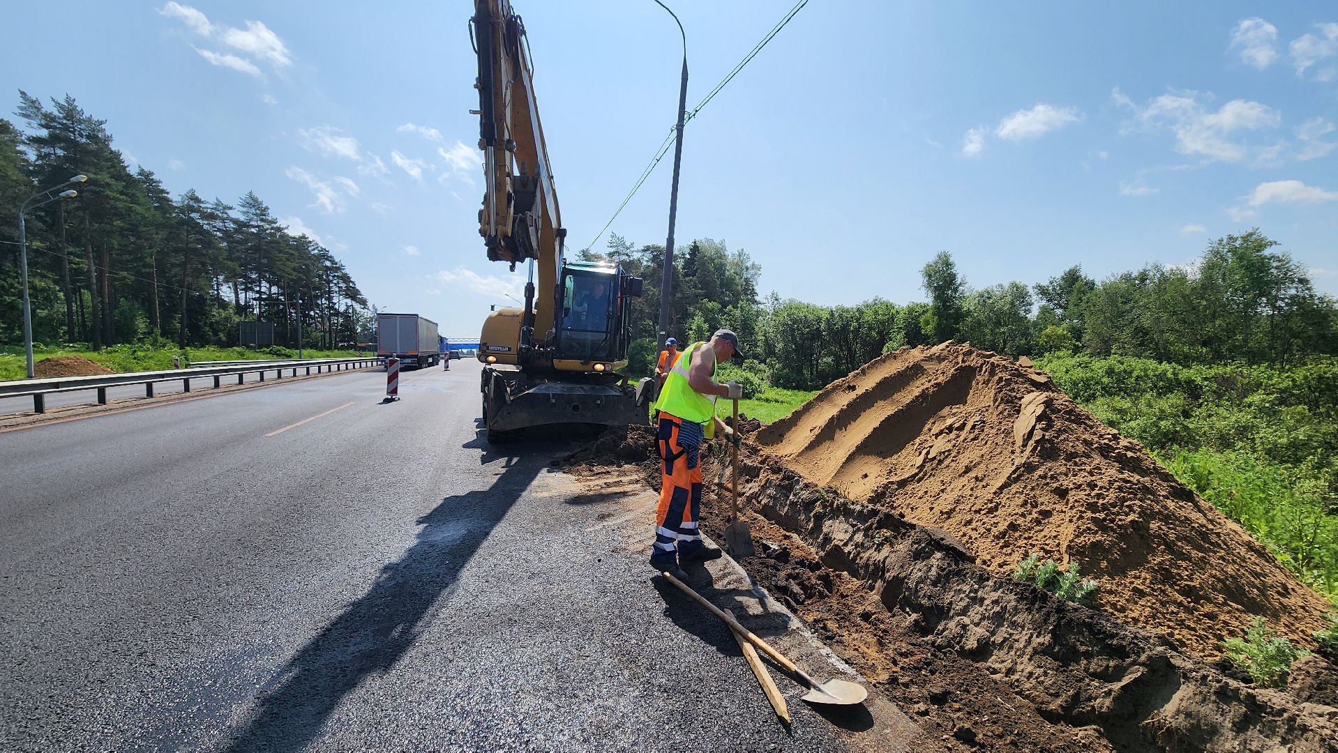 солнечногорск, м-10, ленинградское шоссе, ремонт дороги, ливневая система,
