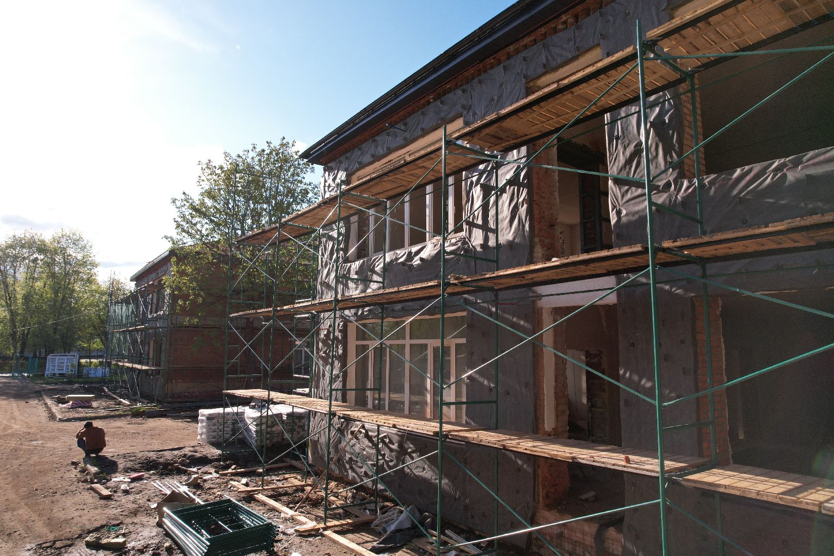 видео с коптера, детский сад Малыш, ремонт сада в шаховской ,