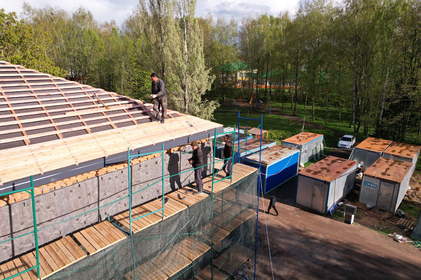 видео с коптера, детский сад Малыш, ремонт сада в шаховской ,