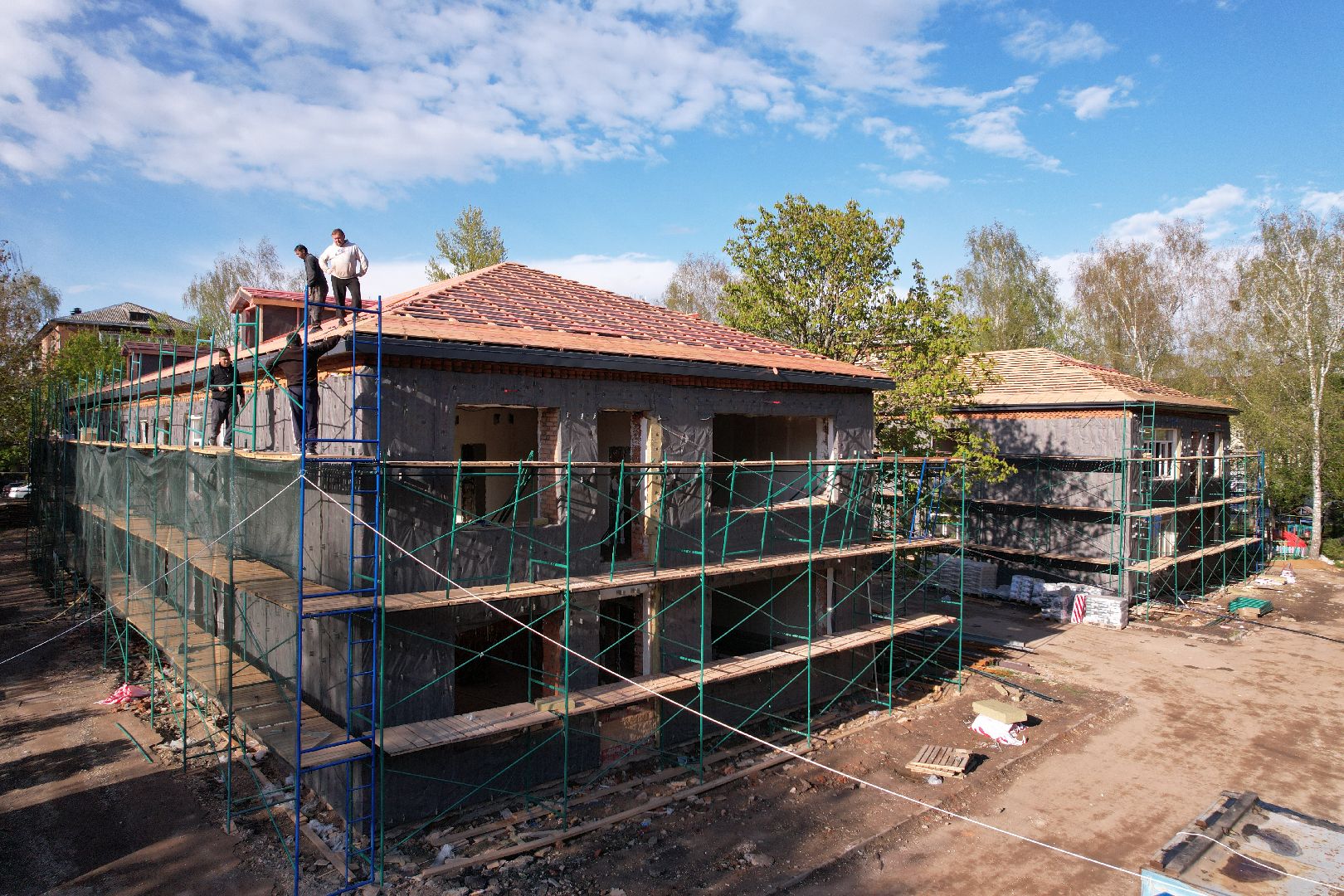 видео с коптера, детский сад Малыш, ремонт сада в шаховской ,