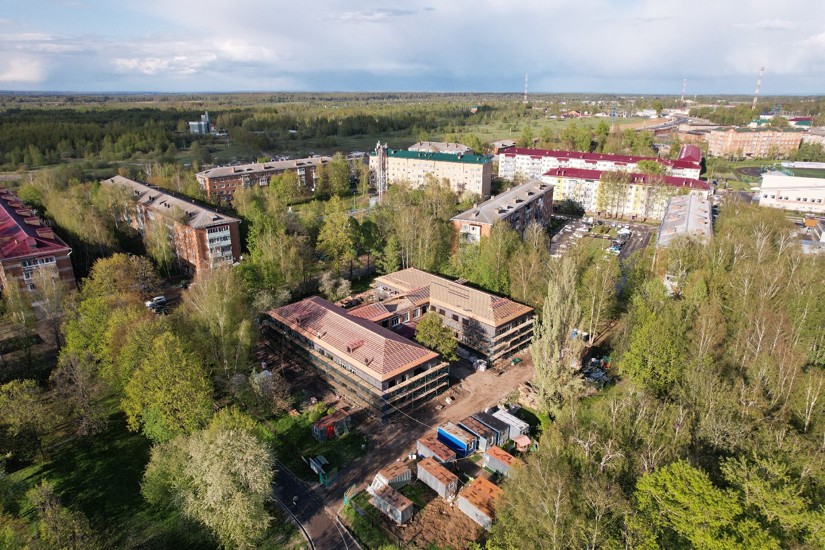 видео с коптера, детский сад Малыш, ремонт сада в шаховской ,