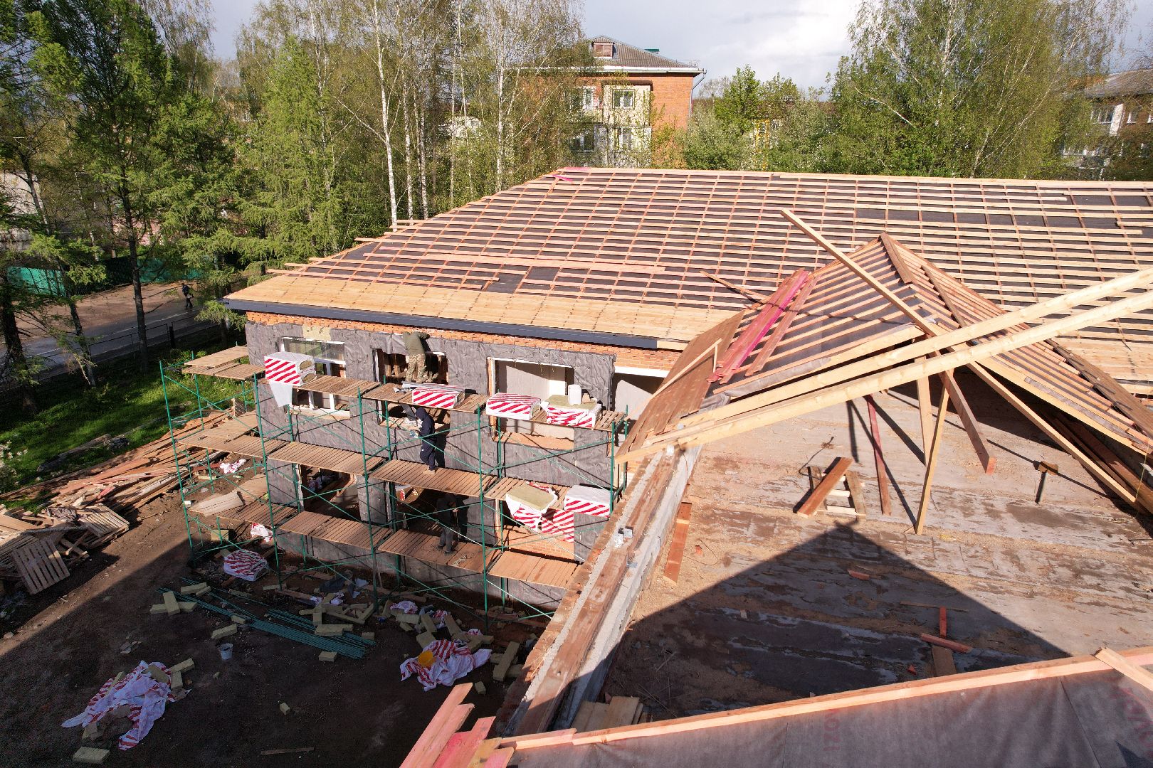 видео с коптера, детский сад Малыш, ремонт сада в шаховской ,