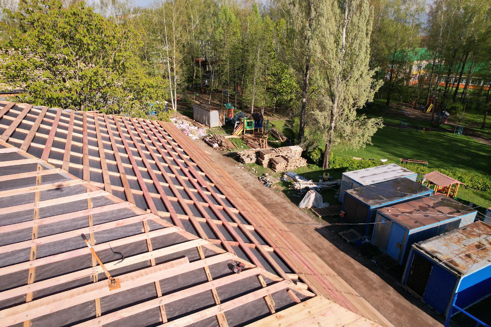 видео с коптера, детский сад Малыш, ремонт сада в шаховской ,