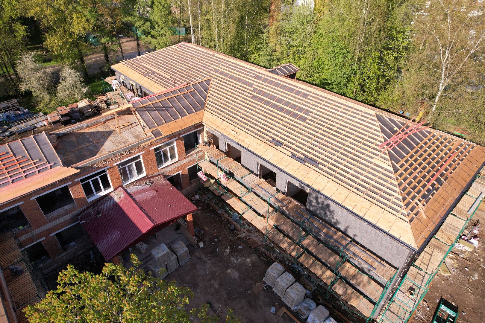 видео с коптера, детский сад Малыш, ремонт сада в шаховской ,