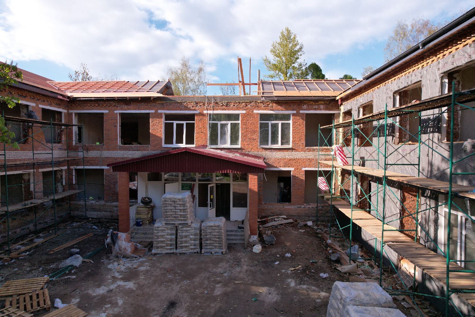 видео с коптера, детский сад Малыш, ремонт сада в шаховской ,