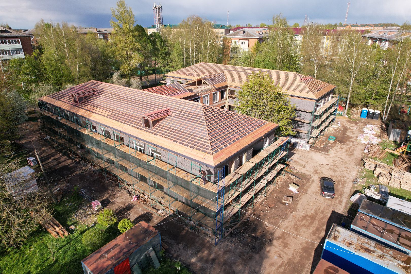 видео с коптера, детский сад Малыш, ремонт сада в шаховской ,