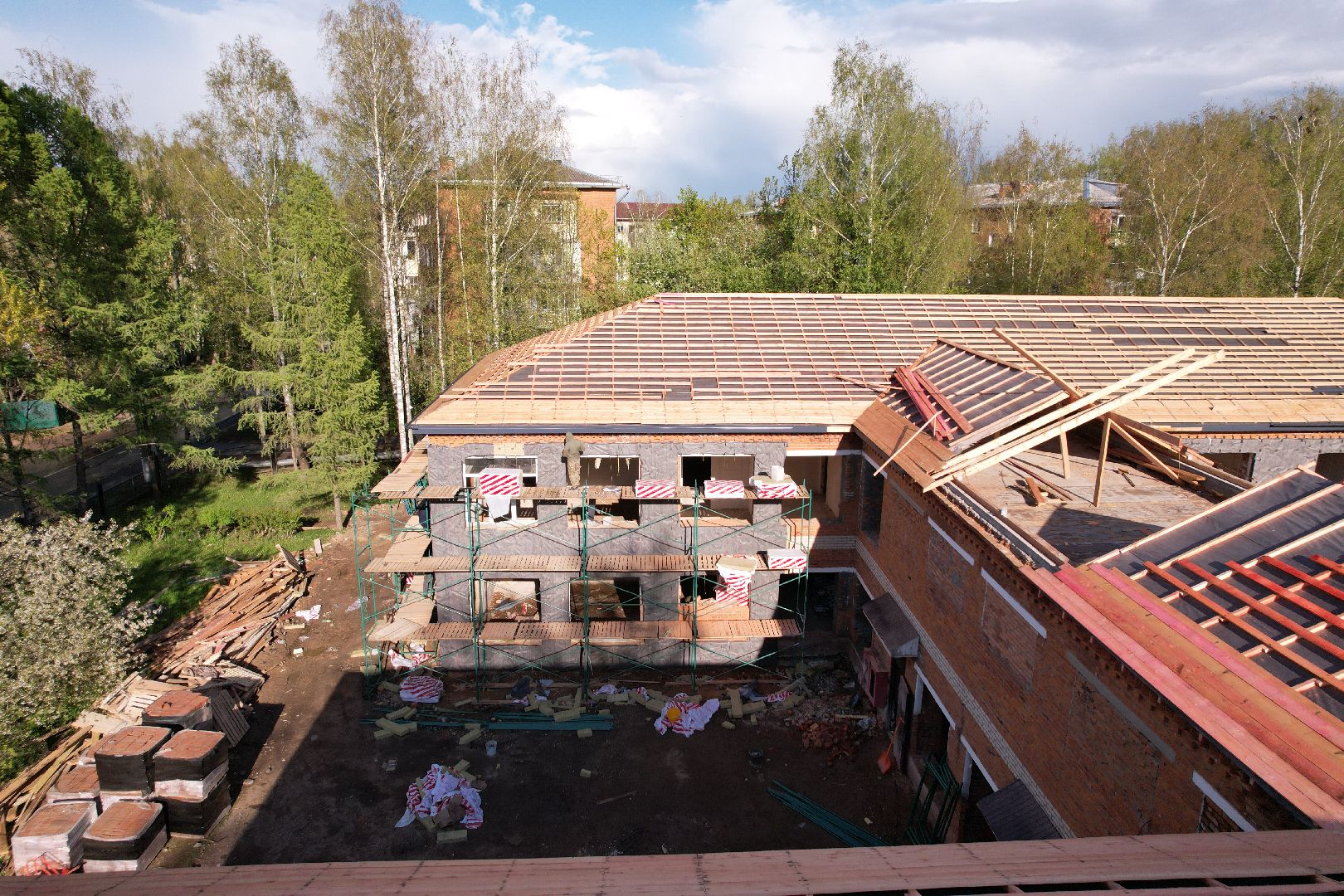 видео с коптера, детский сад Малыш, ремонт сада в шаховской ,