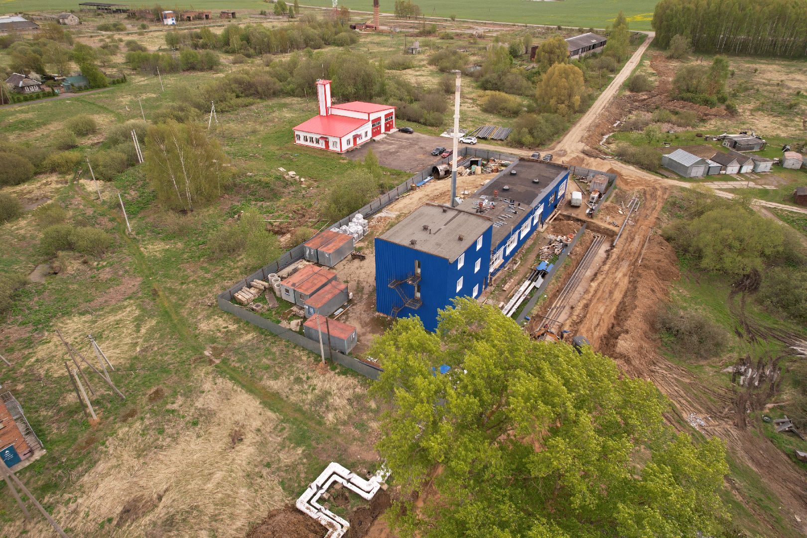 видео с коптера, котельная в шаховской,