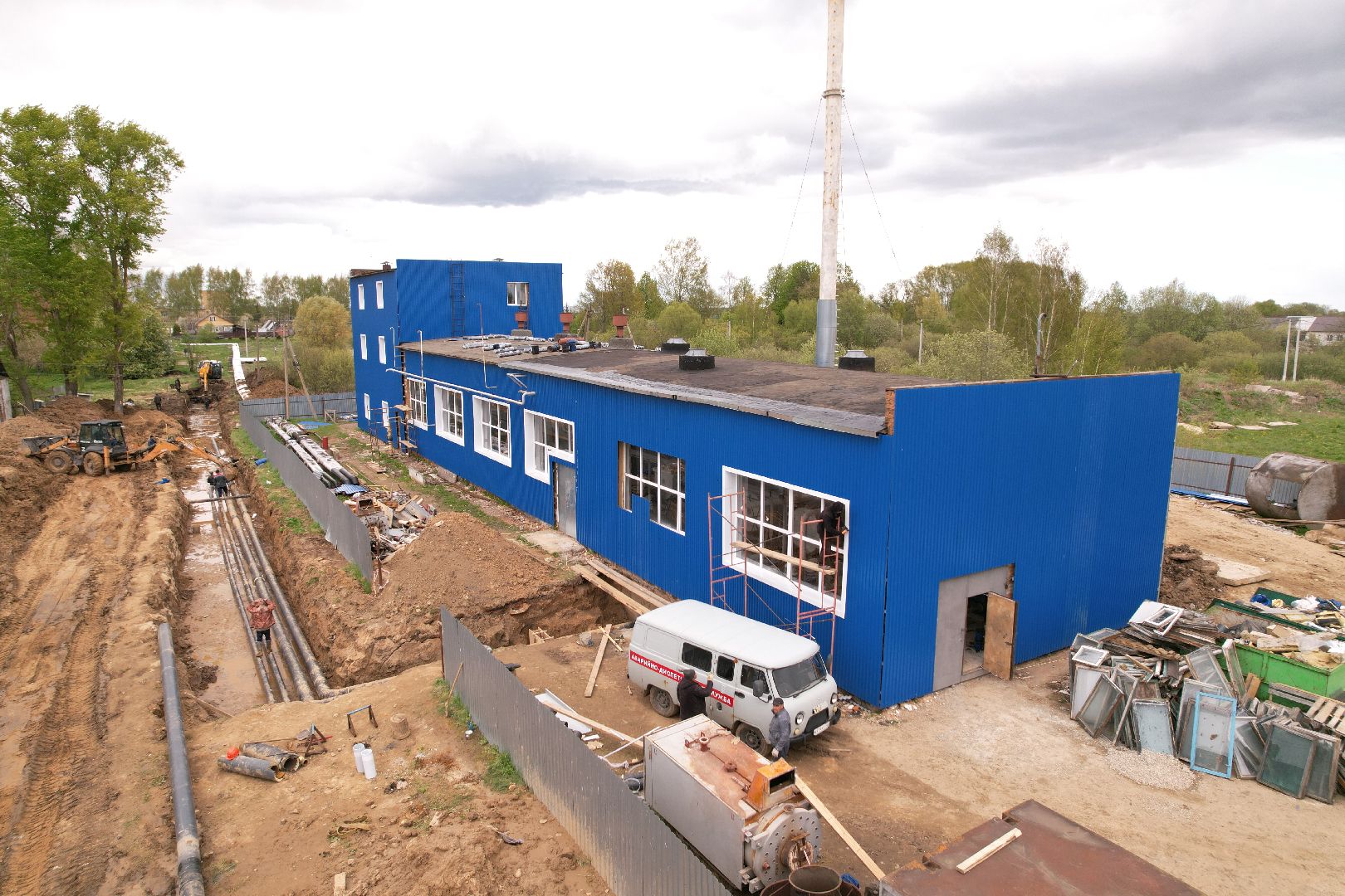 видео с коптера, котельная в шаховской,