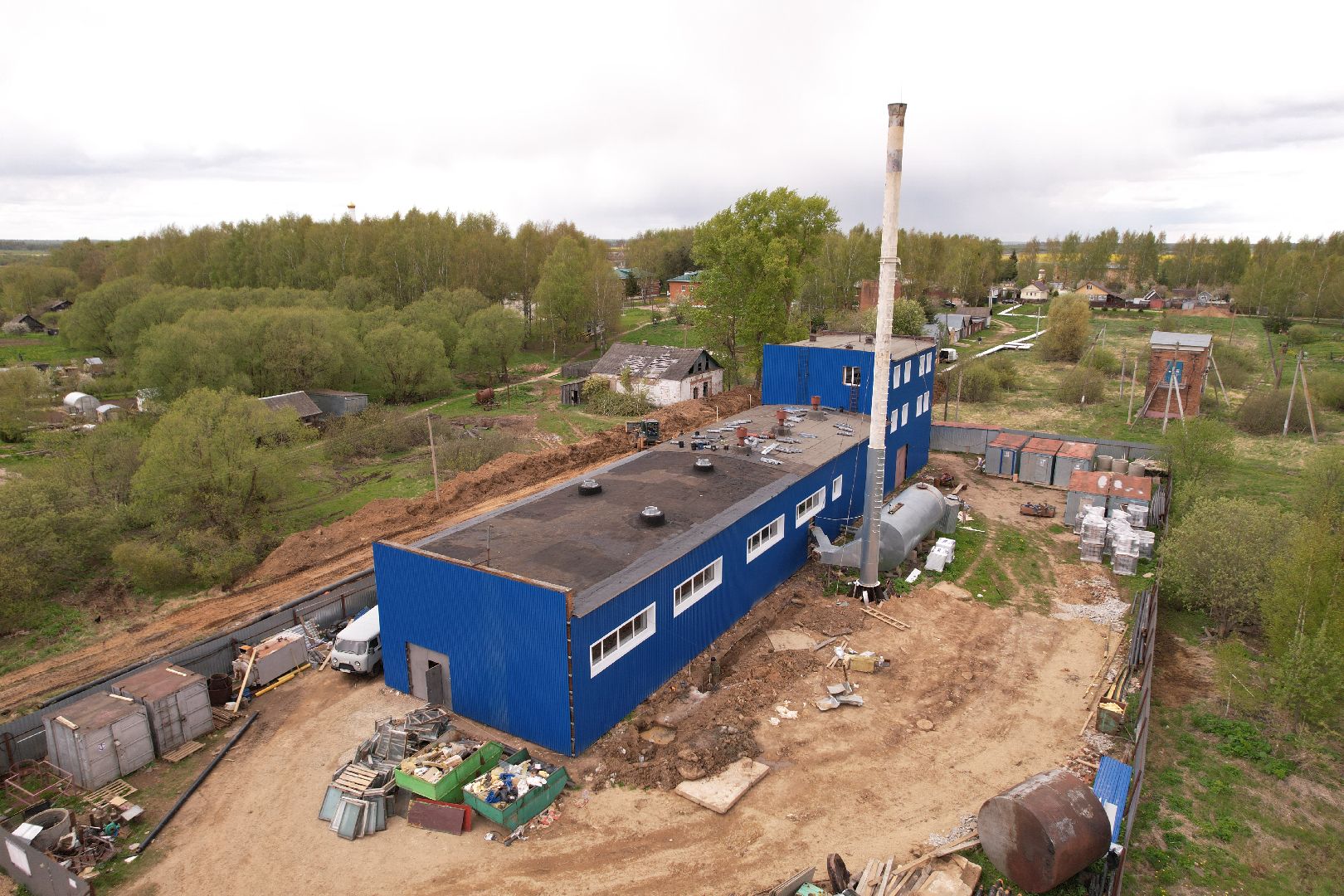 видео с коптера, котельная в шаховской,