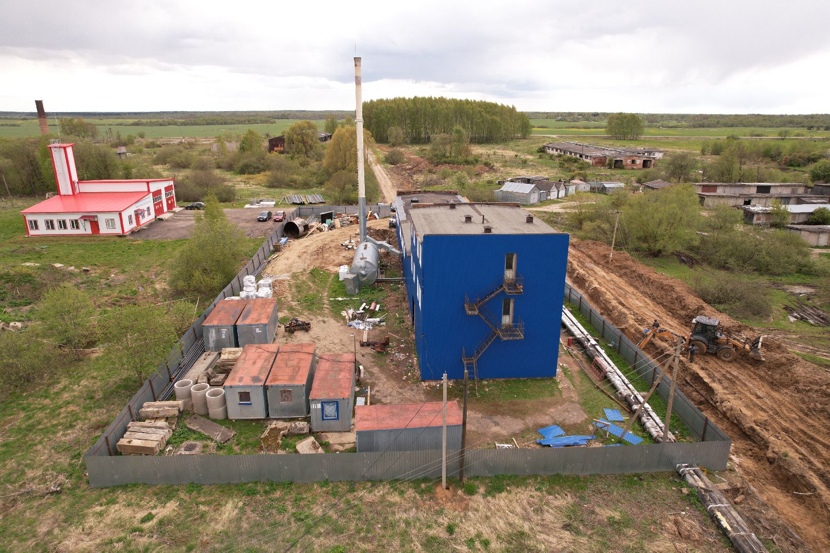 видео с коптера, котельная в шаховской,