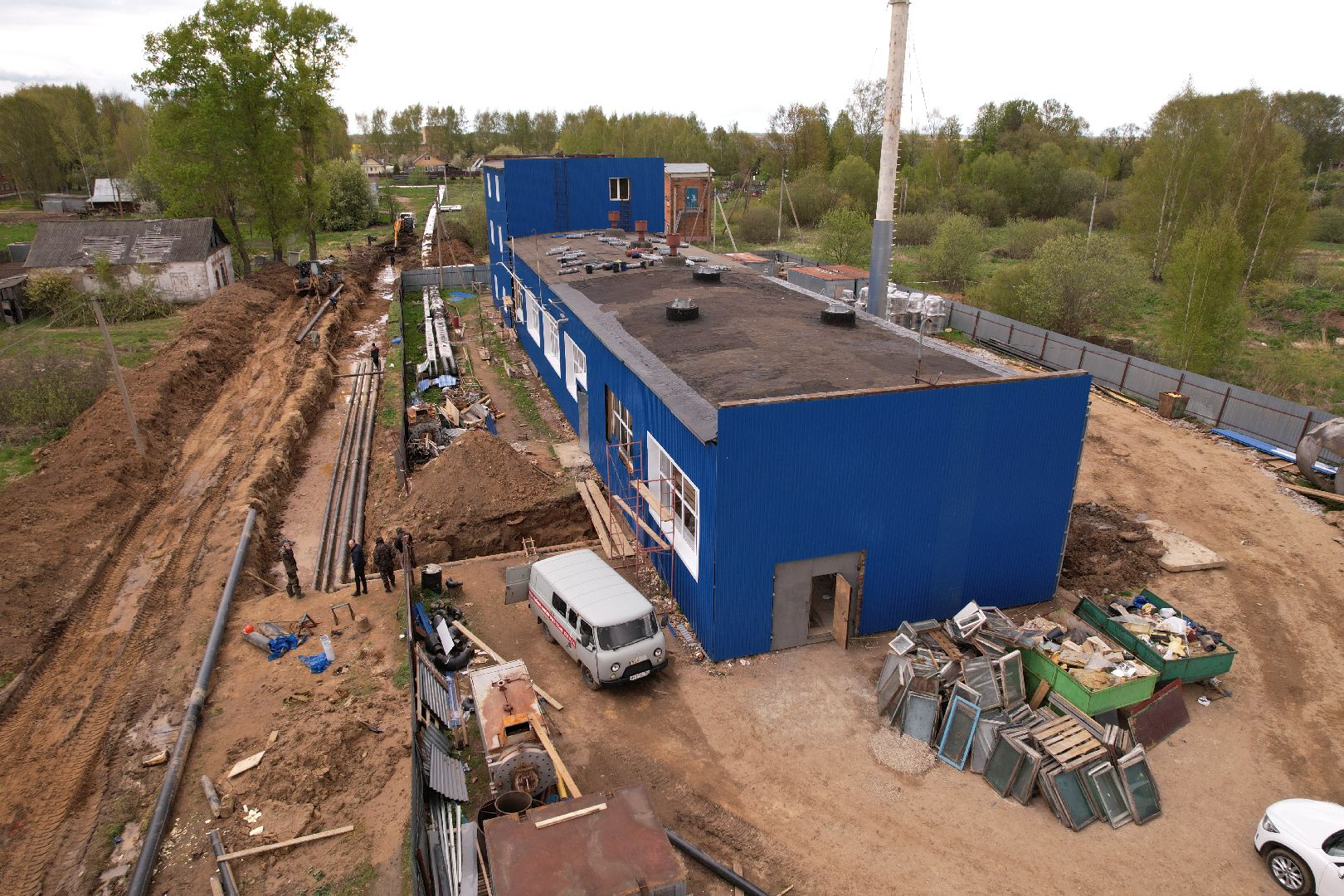 видео с коптера, котельная в шаховской,