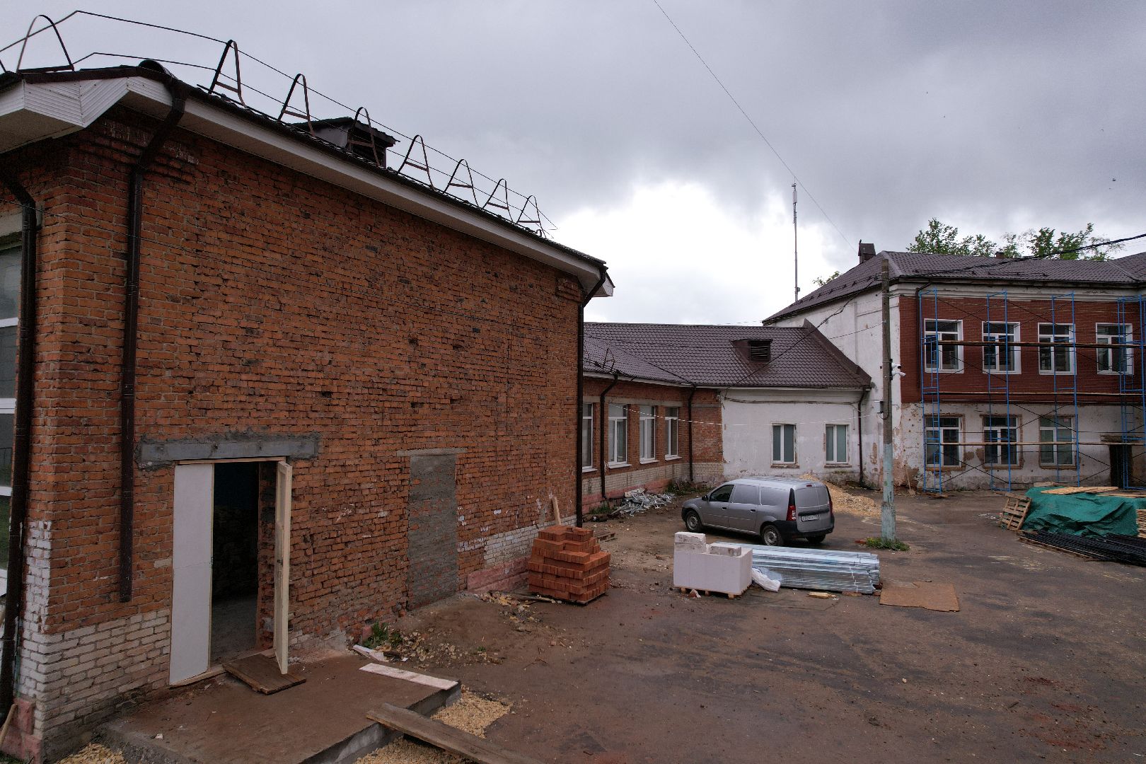 видео с коптера, ремонт лицея 10, лицей 10 в клину,