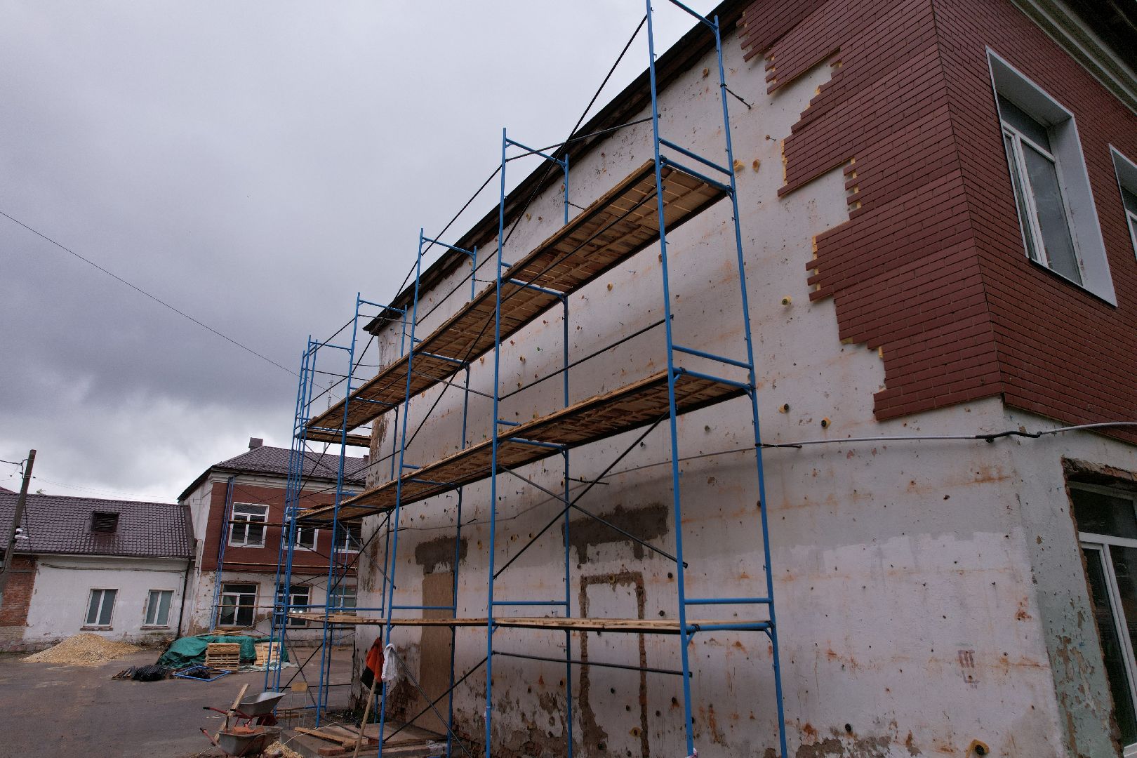 видео с коптера, ремонт лицея 10, лицей 10 в клину,