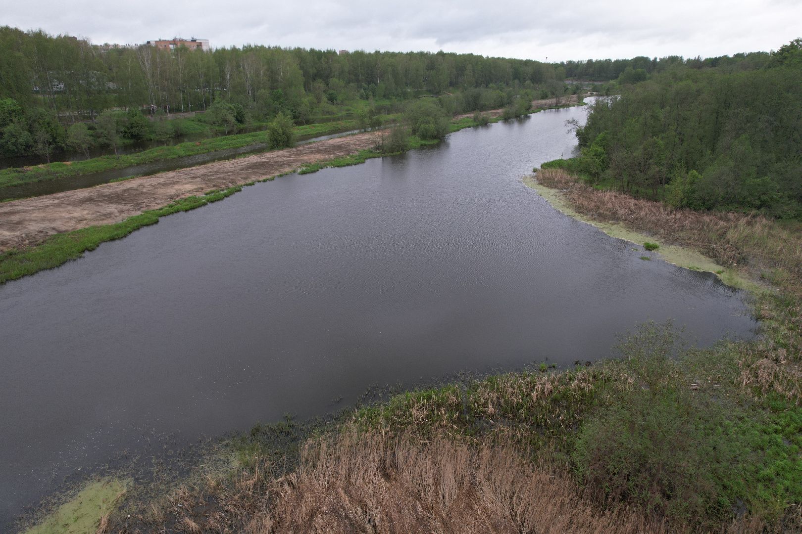 видео с коптера, очистка реки Сестра, экология подмосковья,