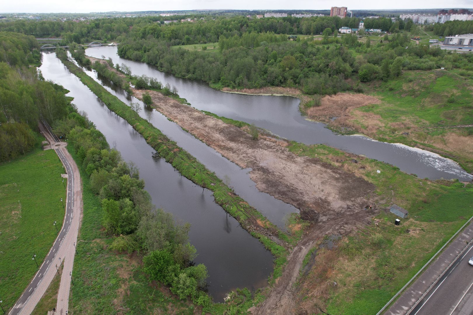 видео с коптера, очистка реки Сестра, экология подмосковья,