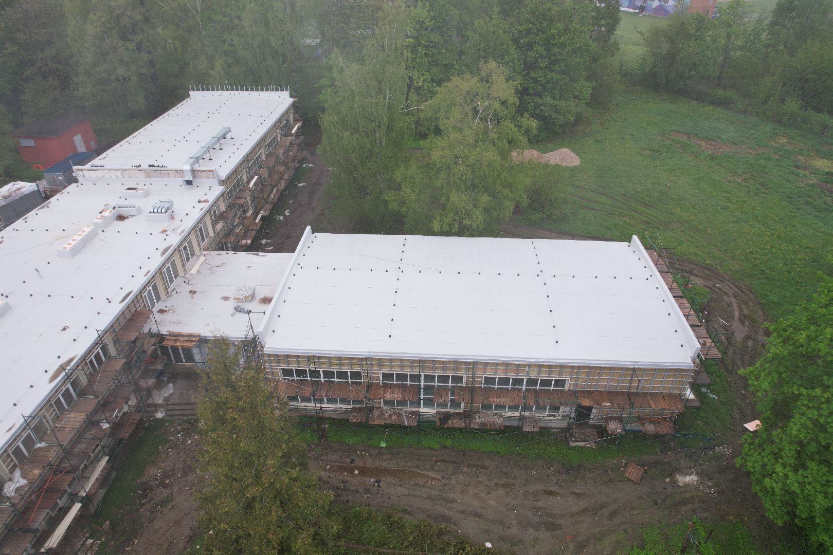 видео с коптера, школа содружество высоковск,