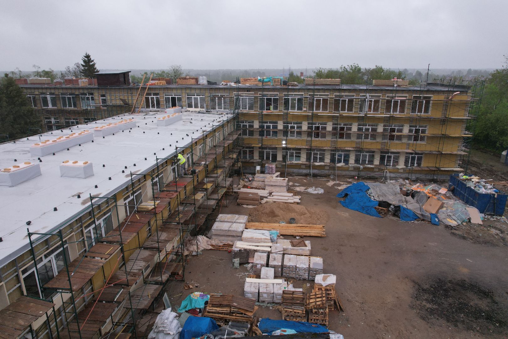 видео с коптера, школа содружество высоковск,