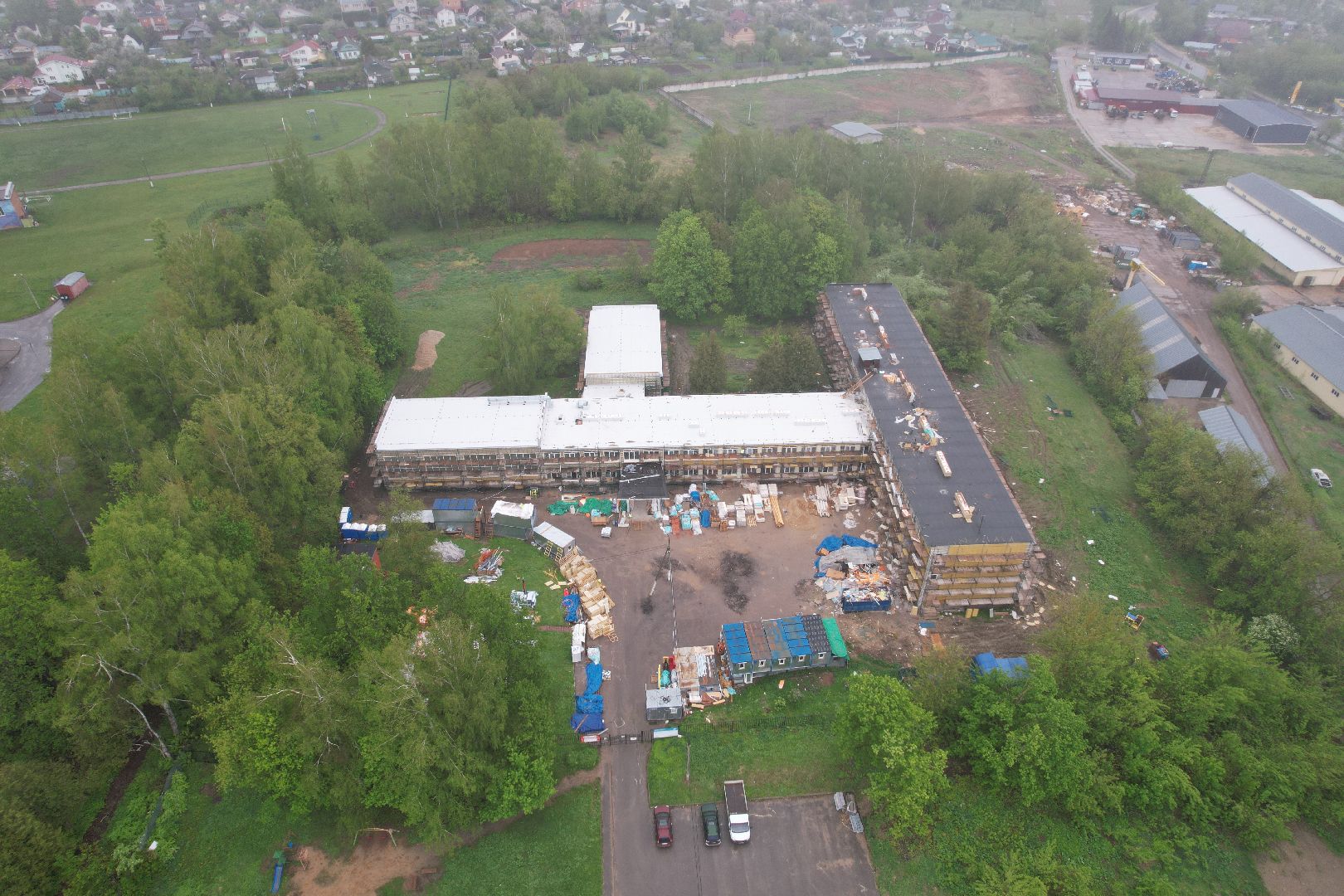 видео с коптера, школа содружество высоковск,