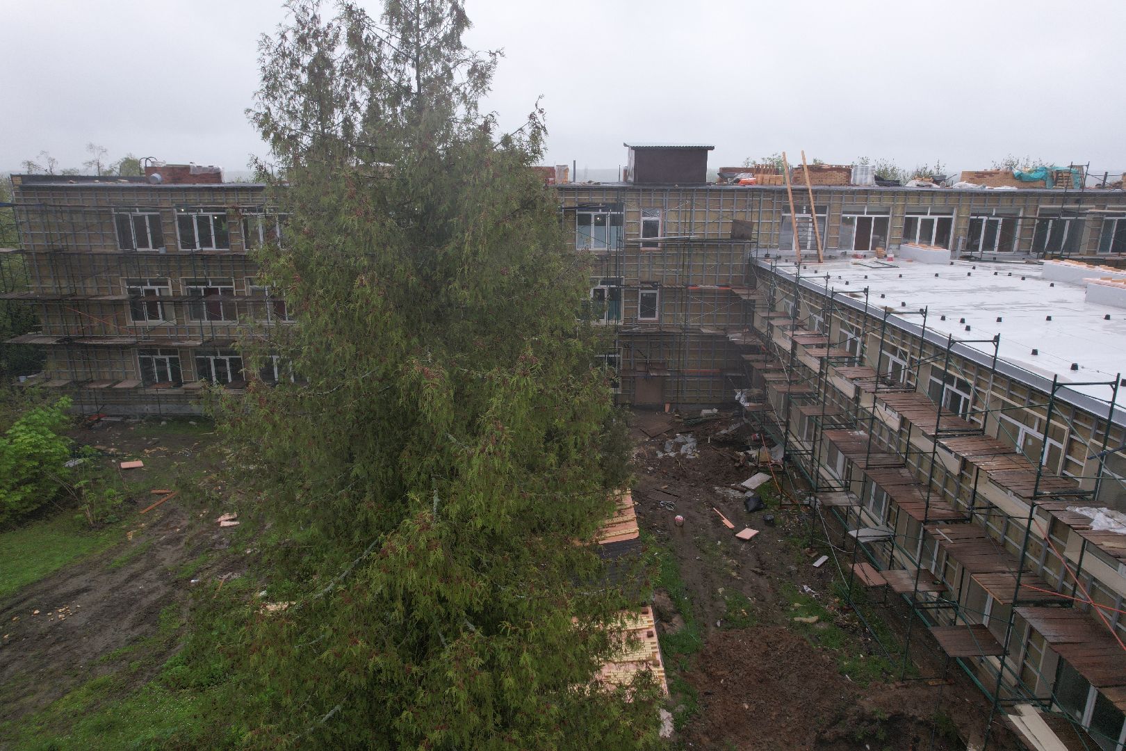 видео с коптера, школа содружество высоковск,