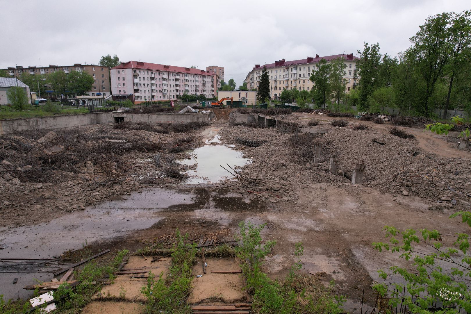 видео с коптера, снос трц в клину, благоустройство в клину,