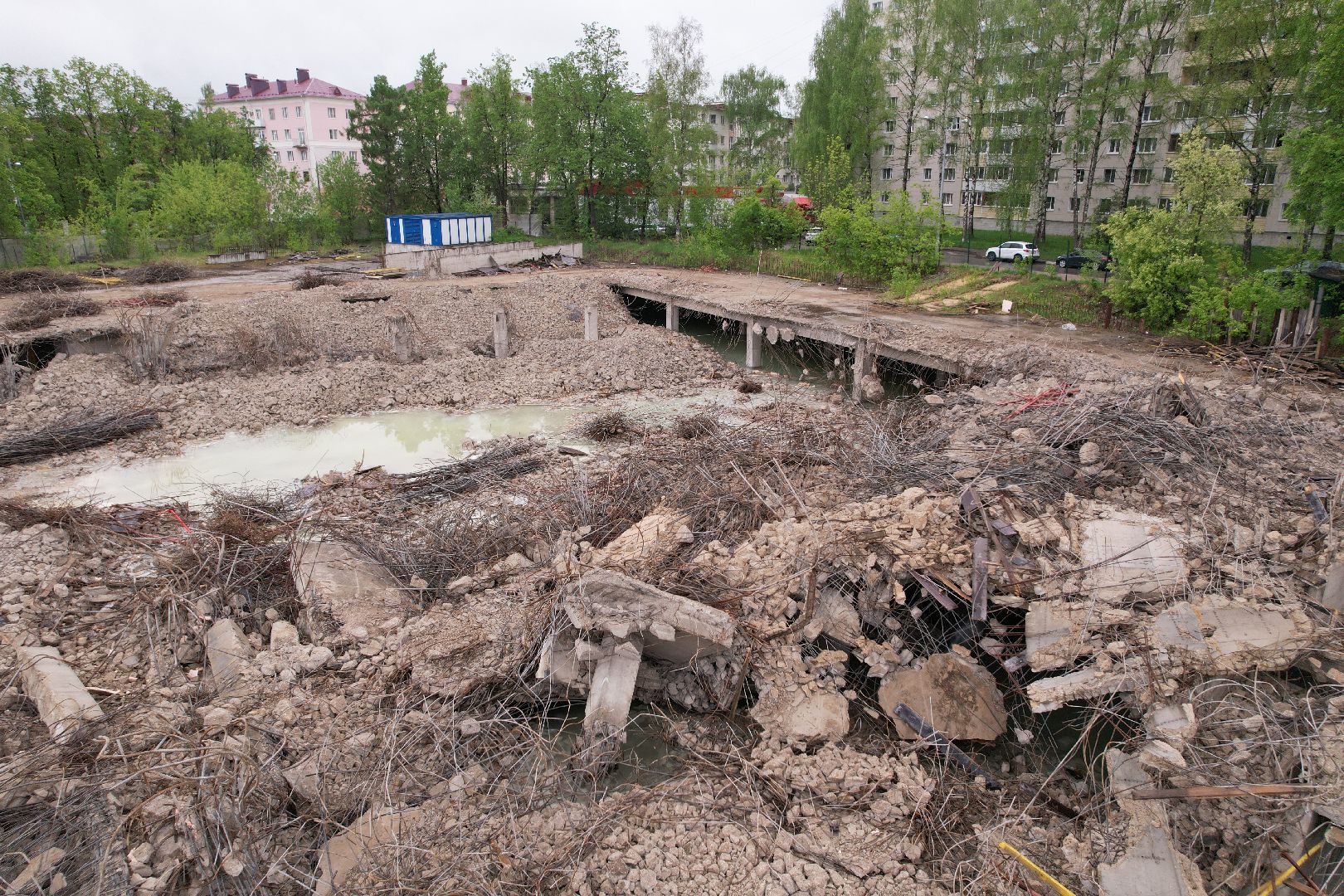 видео с коптера, снос трц в клину, благоустройство в клину,