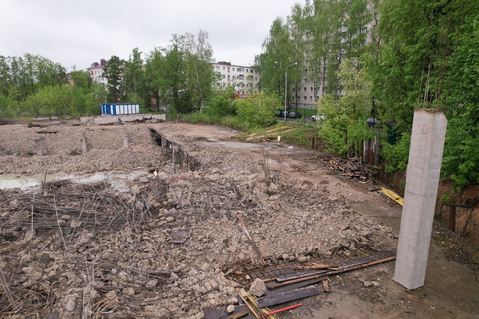 видео с коптера, снос трц в клину, благоустройство в клину,