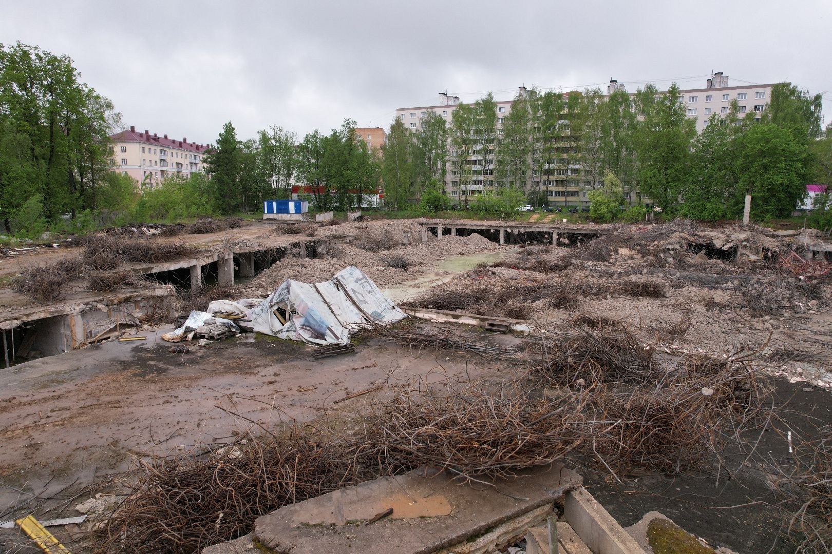 видео с коптера, снос трц в клину, благоустройство в клину,