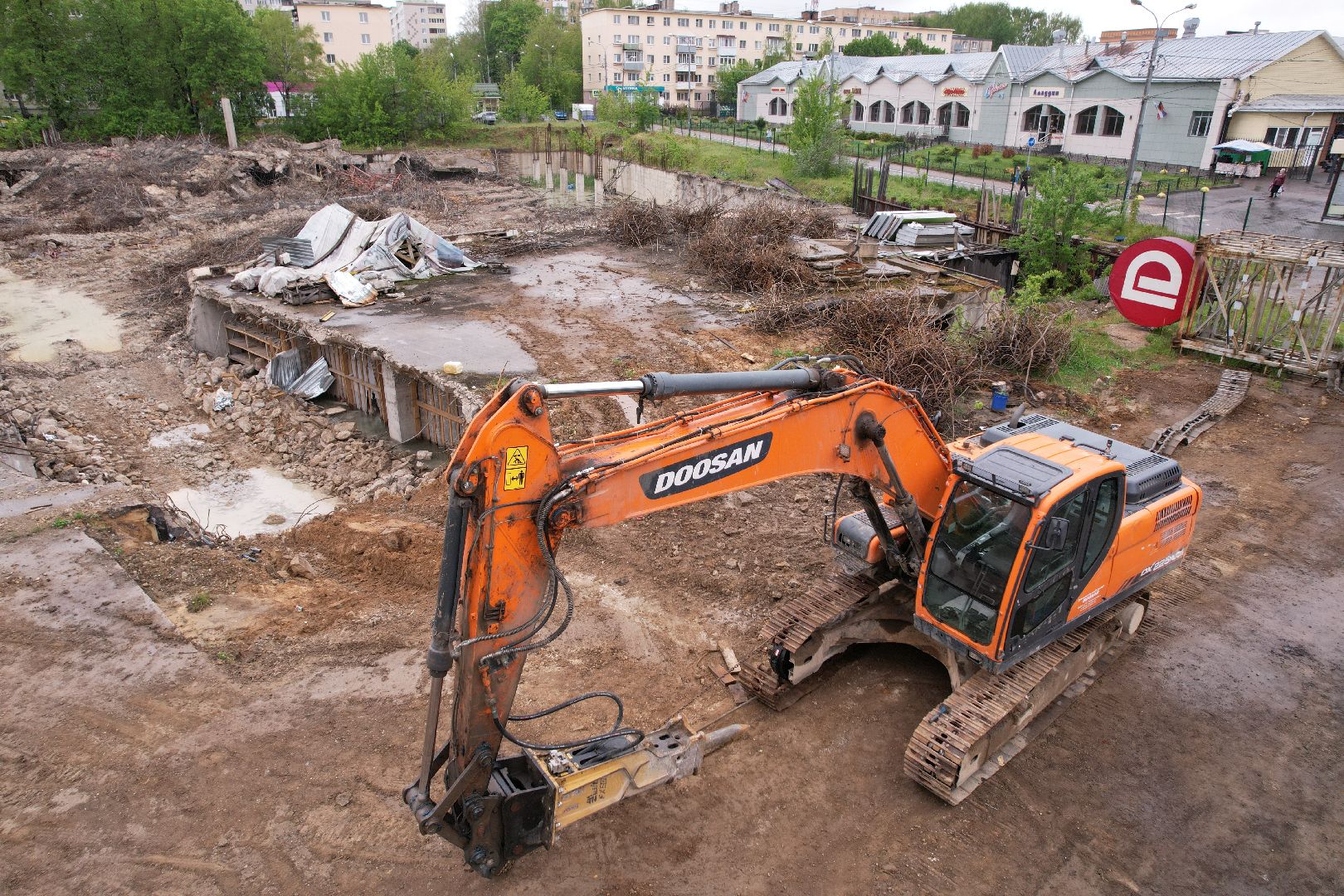 видео с коптера, снос трц в клину, благоустройство в клину,