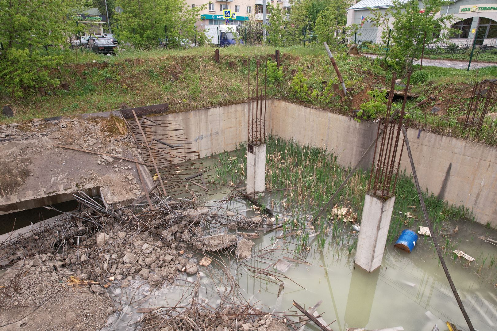 видео с коптера, снос трц в клину, благоустройство в клину,