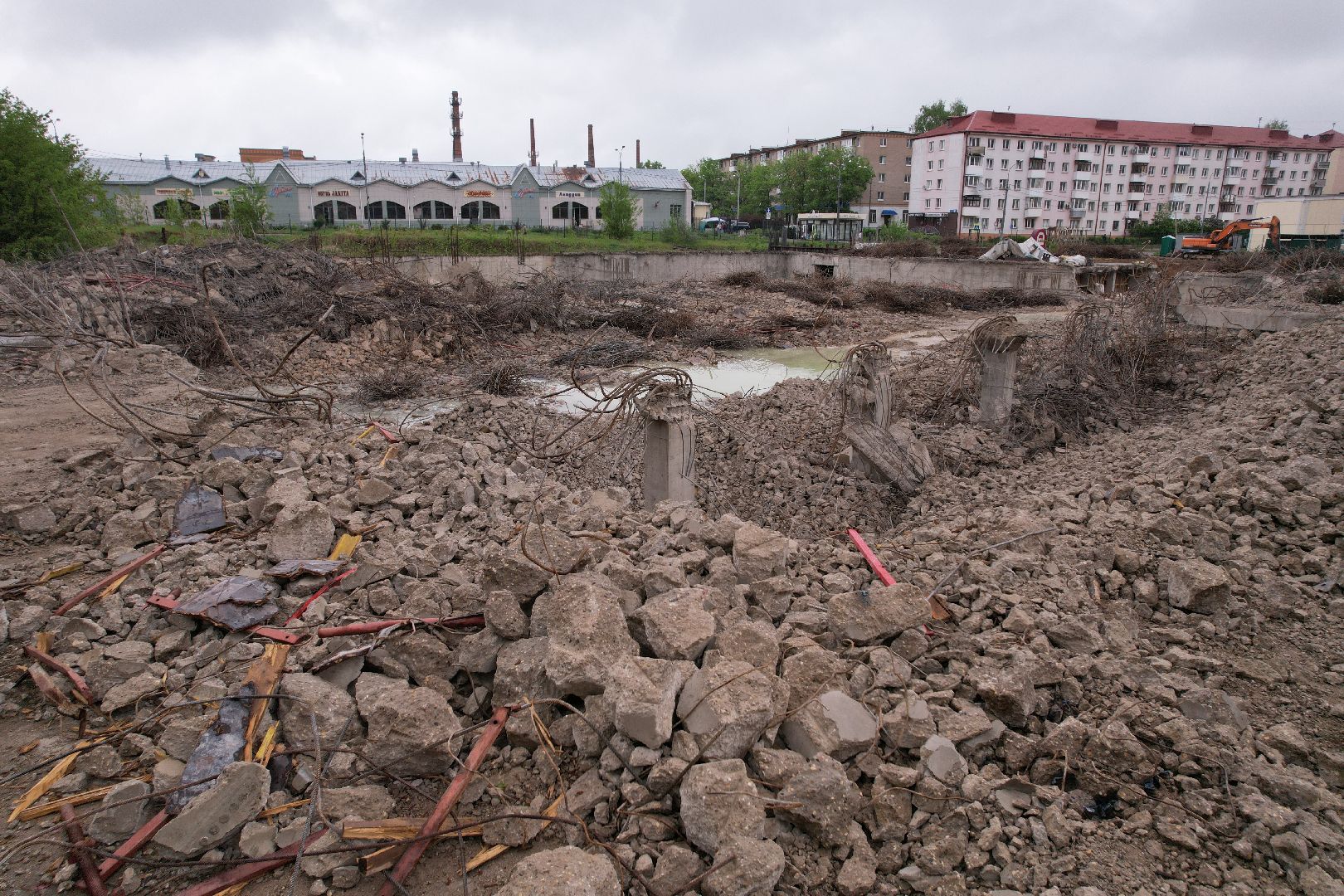 видео с коптера, снос трц в клину, благоустройство в клину,