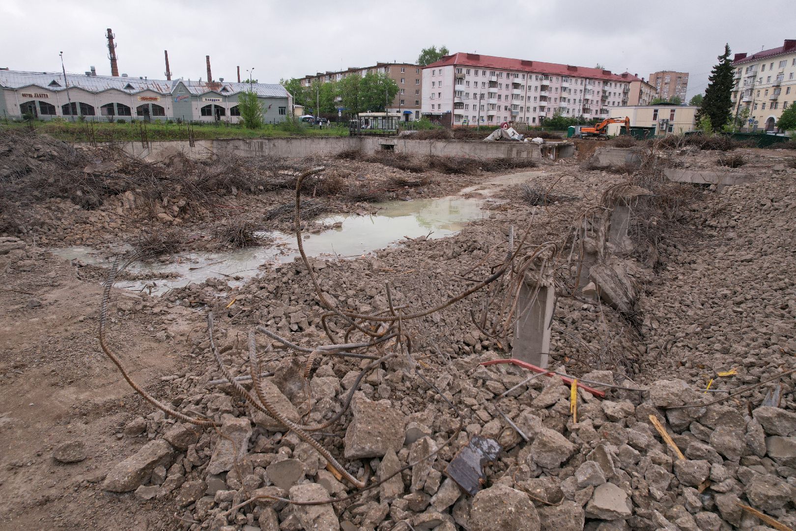 видео с коптера, снос трц в клину, благоустройство в клину,
