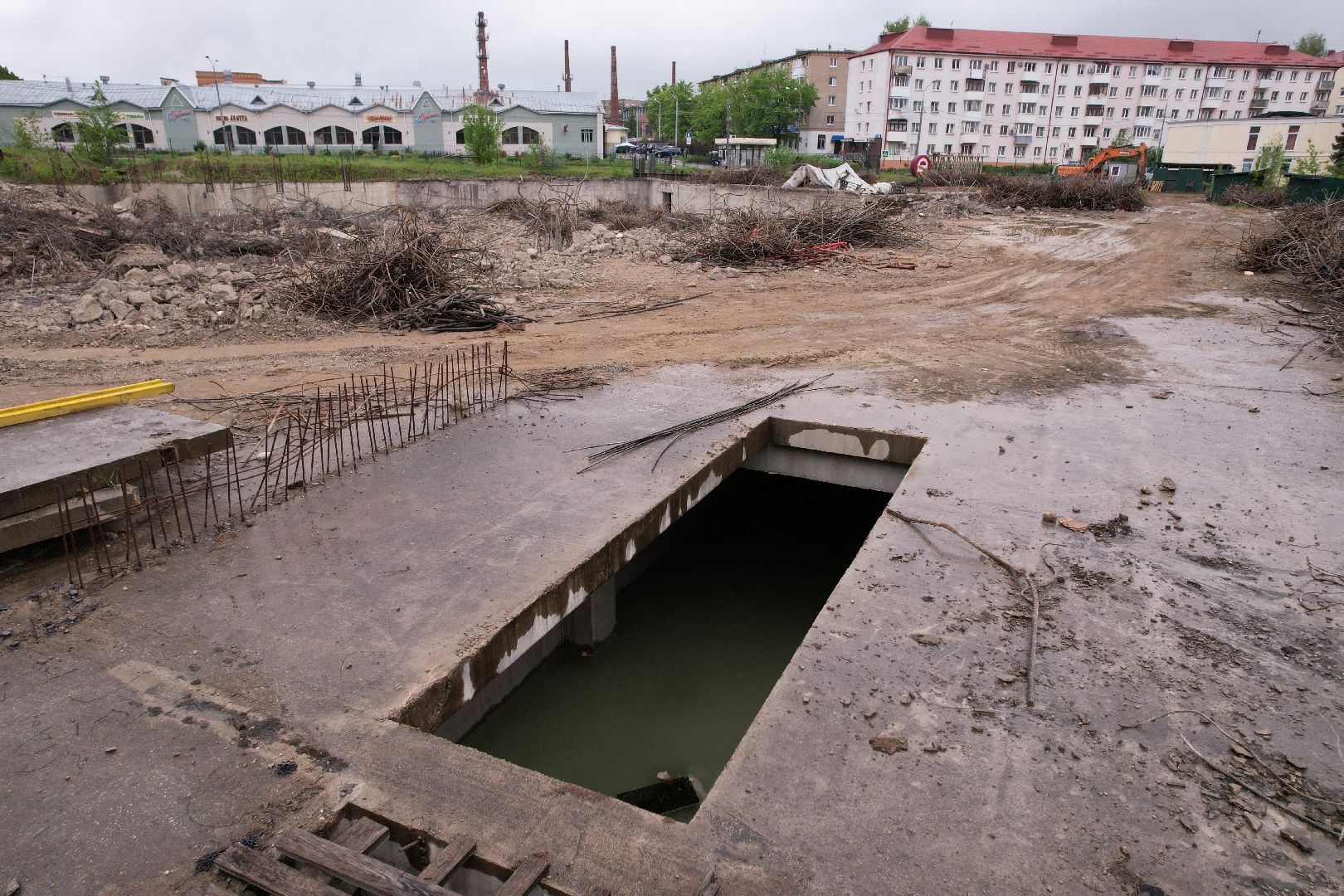 видео с коптера, снос трц в клину, благоустройство в клину,