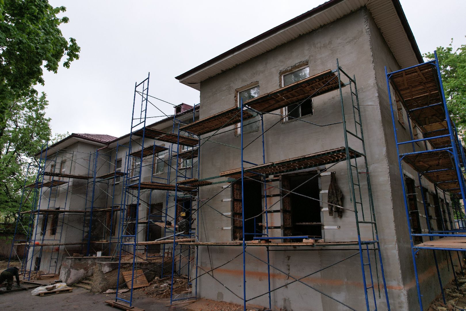 видео с коптера, ремонт детского сада клин,