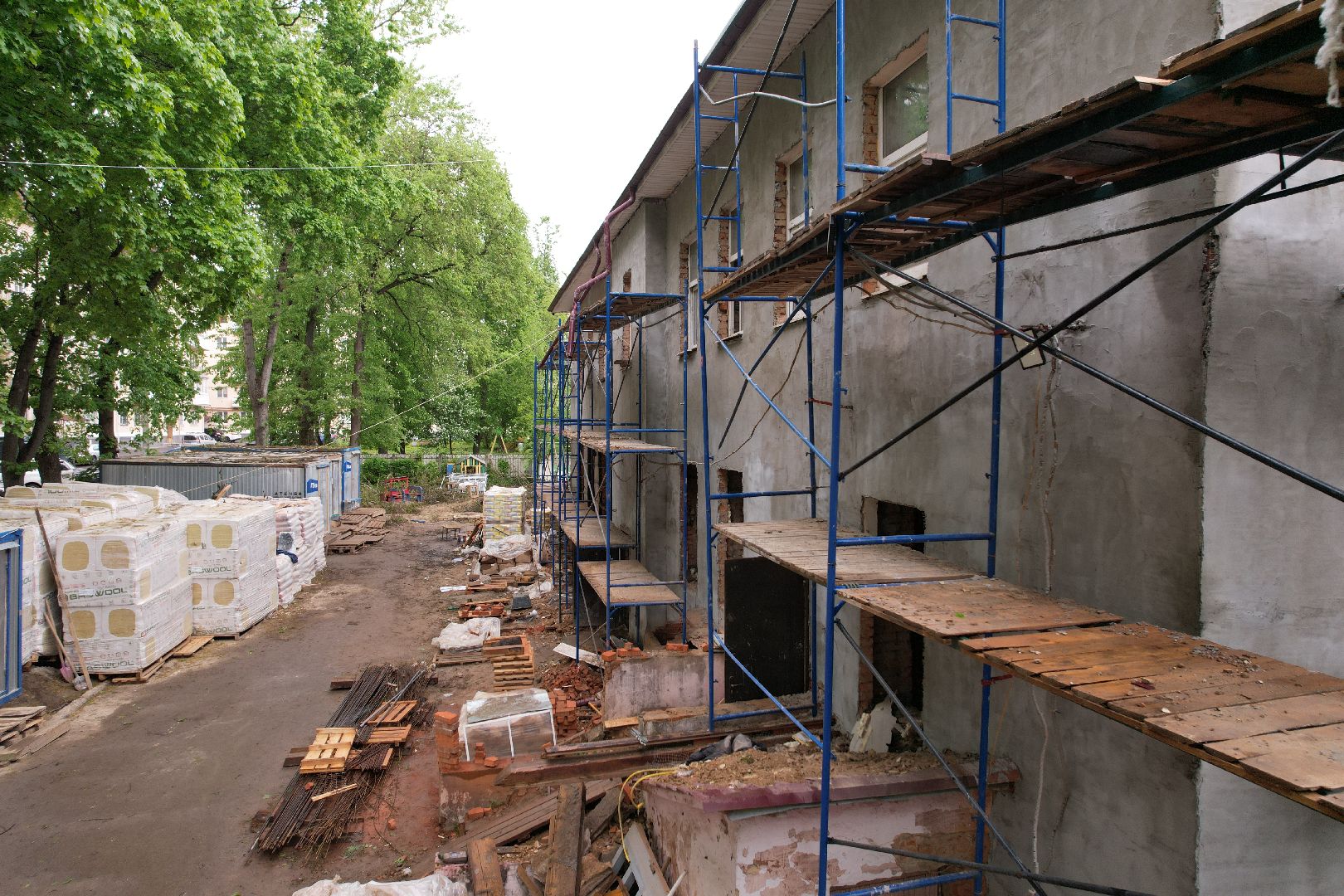 видео с коптера, ремонт детского сада клин,