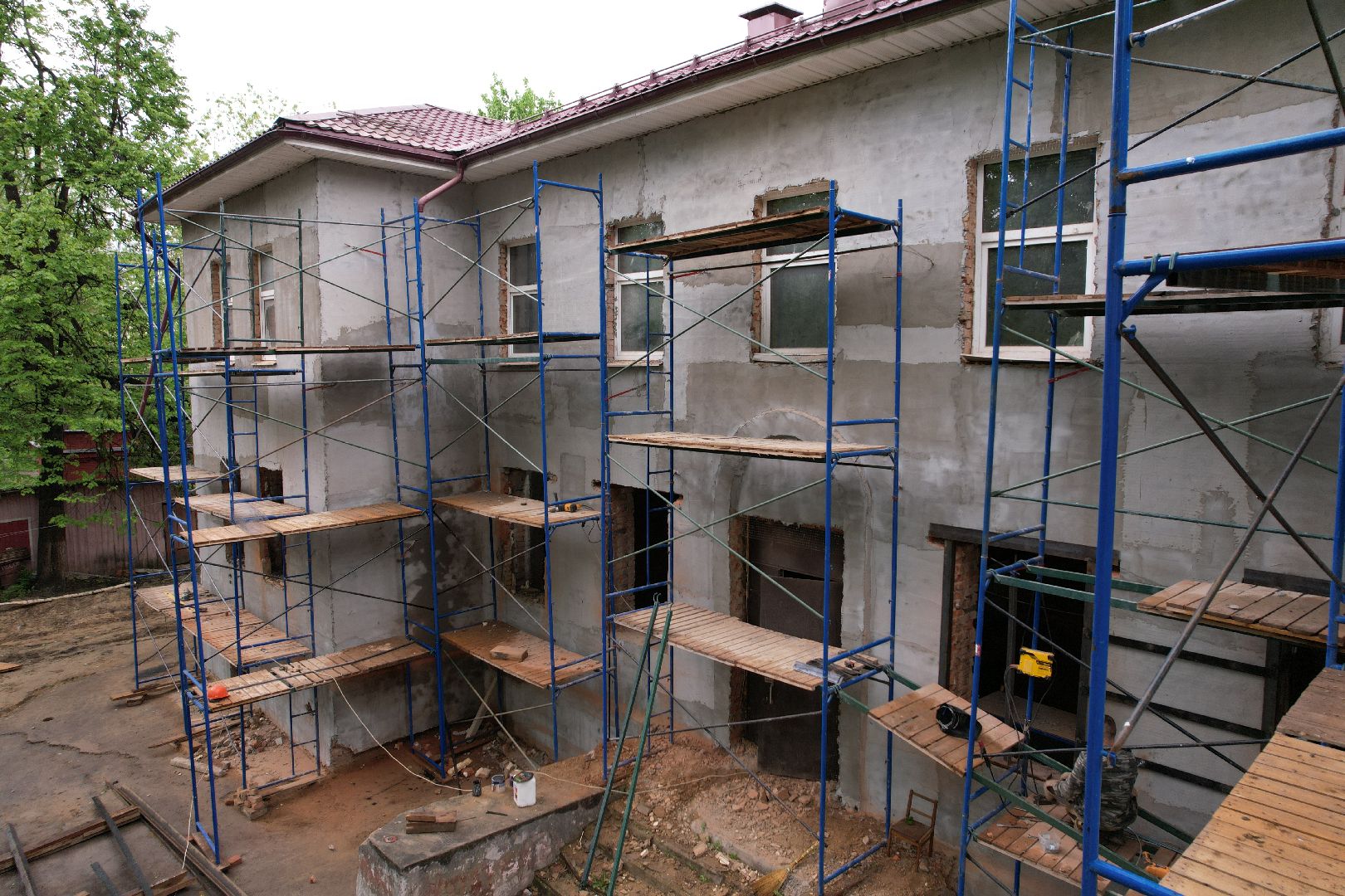 видео с коптера, ремонт детского сада клин,