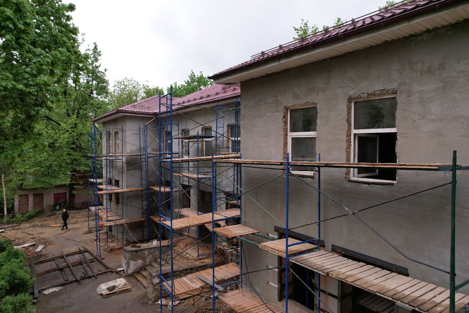 видео с коптера, ремонт детского сада клин,