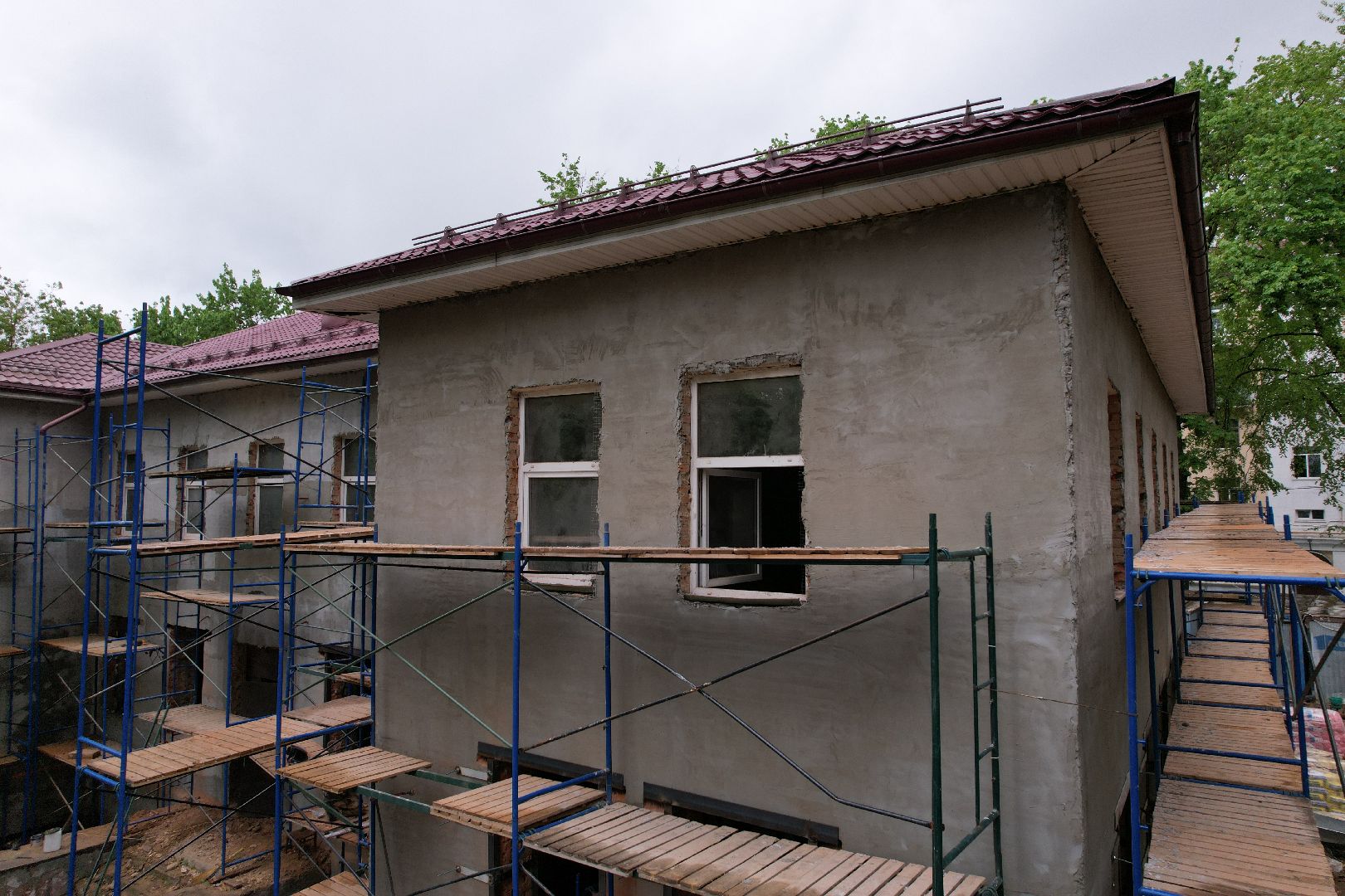 видео с коптера, ремонт детского сада клин,